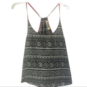 Envy Tank Top Black White and Red Size Small